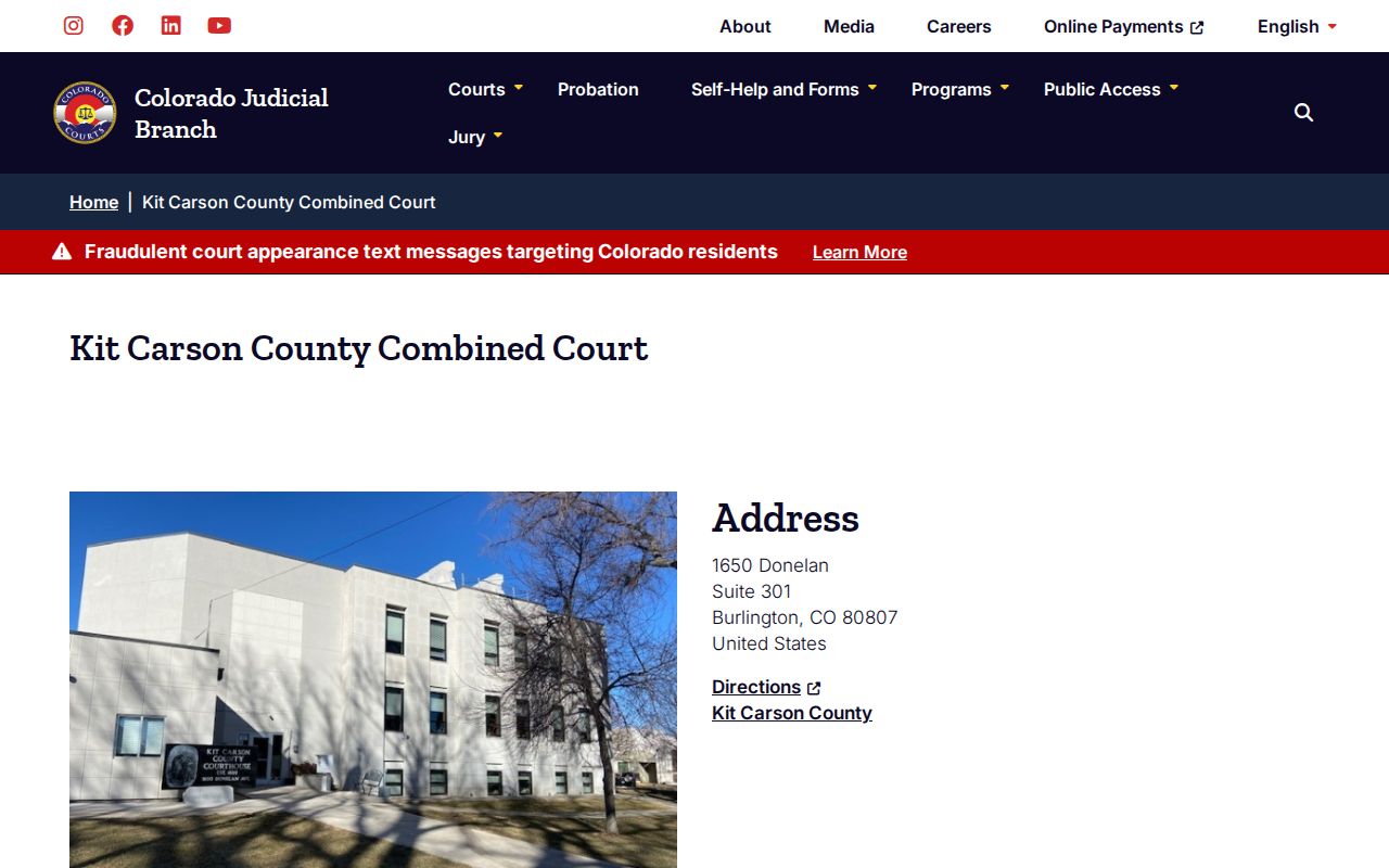 Kit Carson County warrant records courthouse