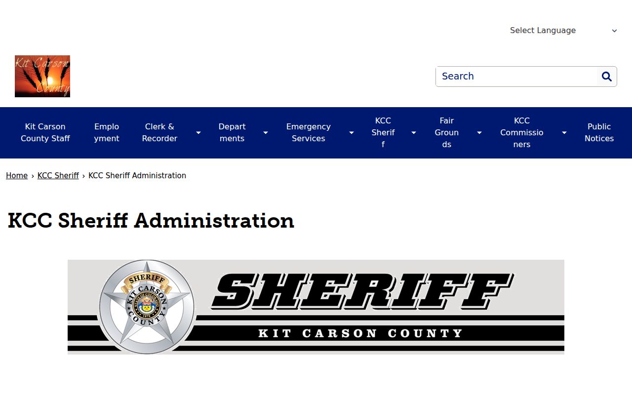Kit Carson County Sheriff Administration records request information